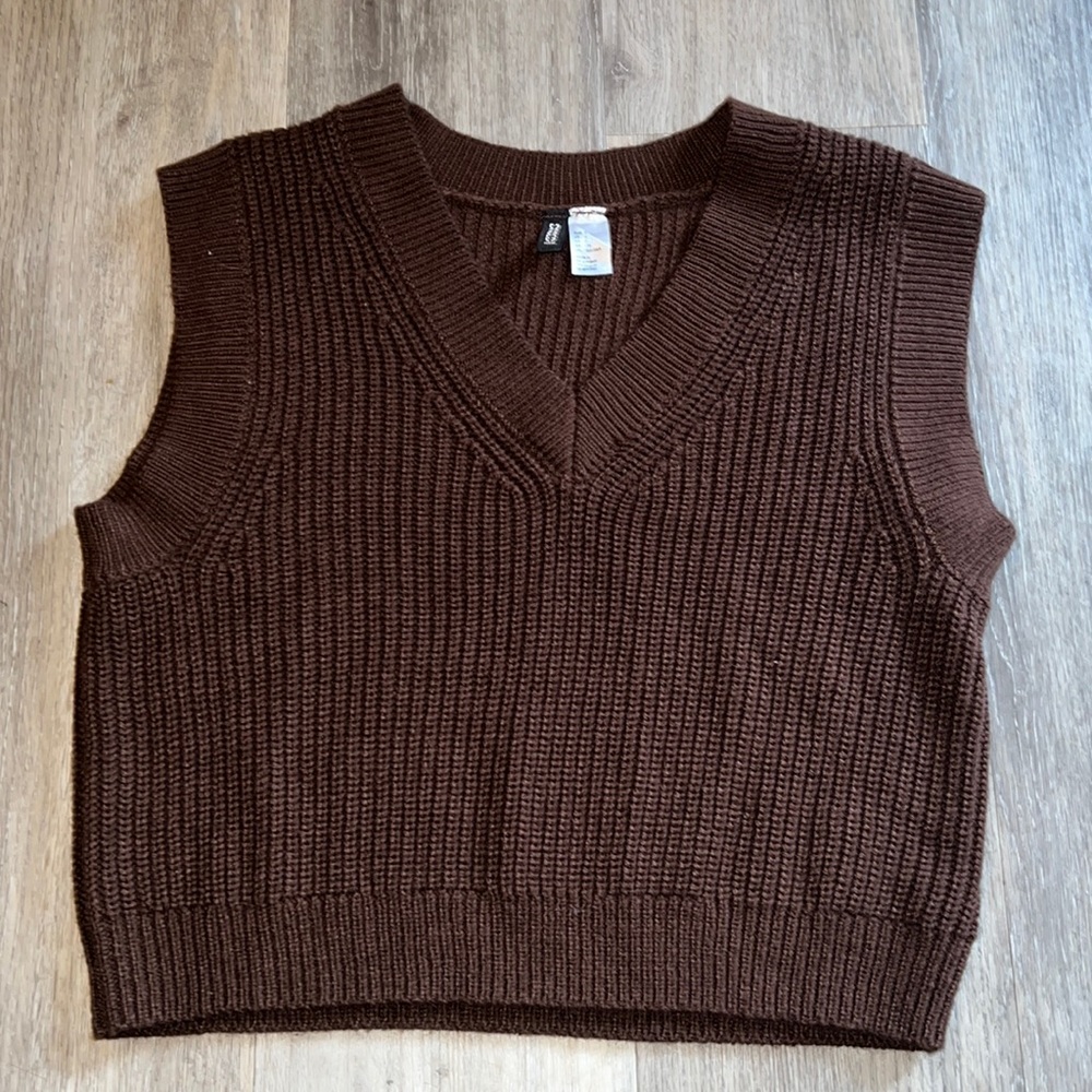 Brown sweater vest